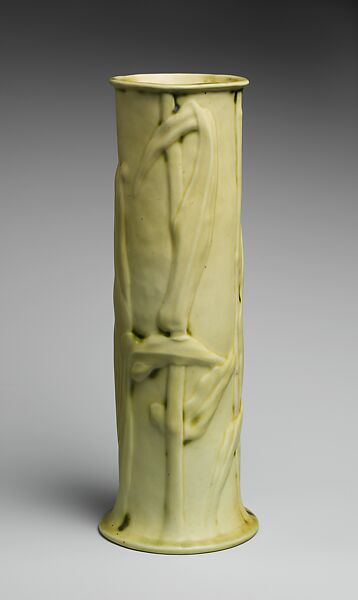 Vase with cornstalks, Tiffany Studios (1902–32), Porcelaneous earthenware, American 