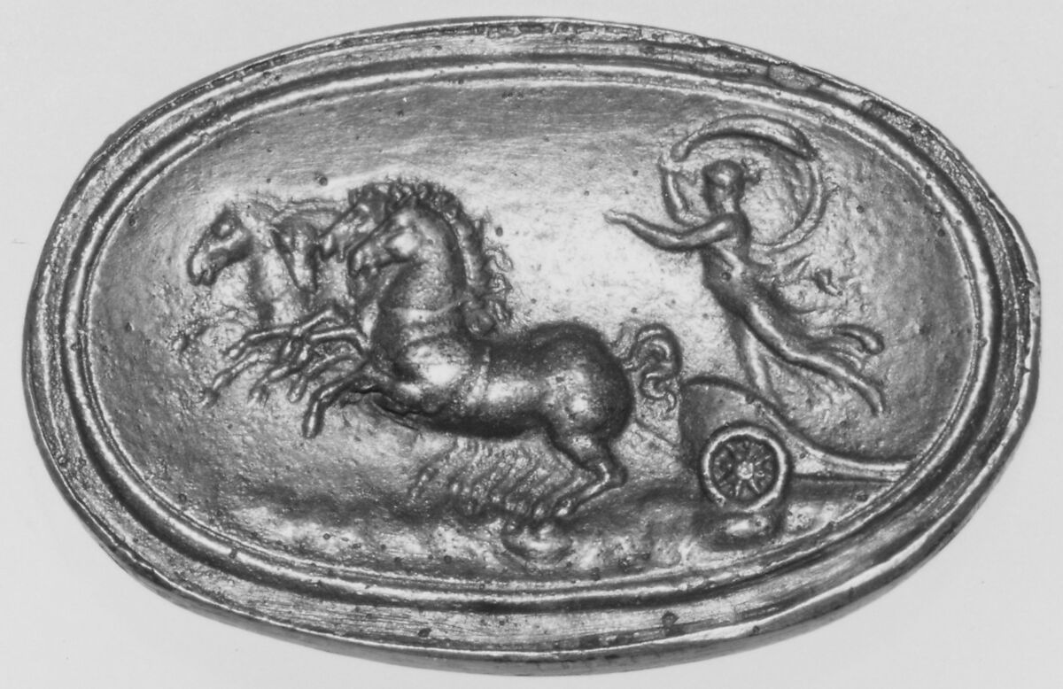 Goddess in a quadriga, Bronze, Italian 