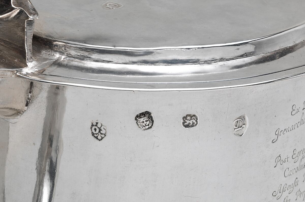 Tankard engraved with scenes of the Great Plague and the Great Fire of London, O S (British, ca. 1673–1677), Silver, British, London