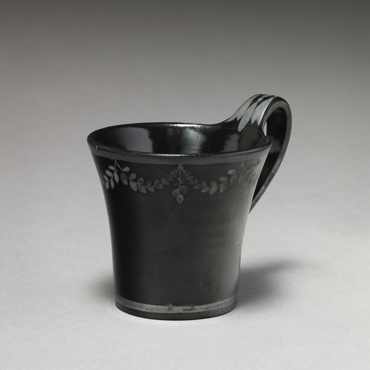 Coffee cup, Black-glazed red pottery, Belgian, Namur