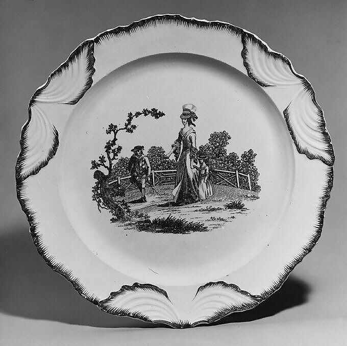 Plate, Creamware, British, Staffordshire 