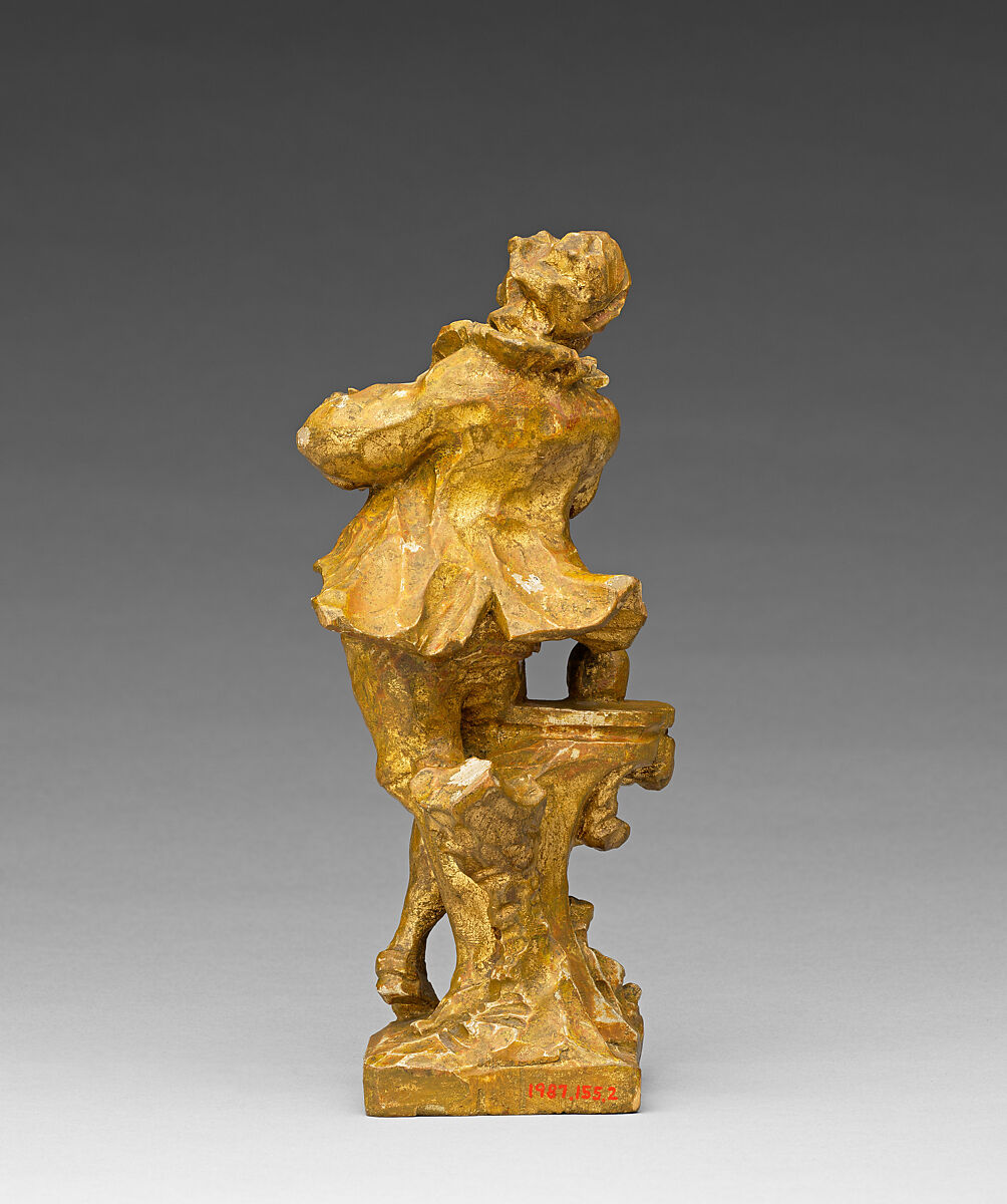 Dancer and flute player, Ferdinand Tietz (Austrian, 1708–1777), Gilt wood, German, Franconia