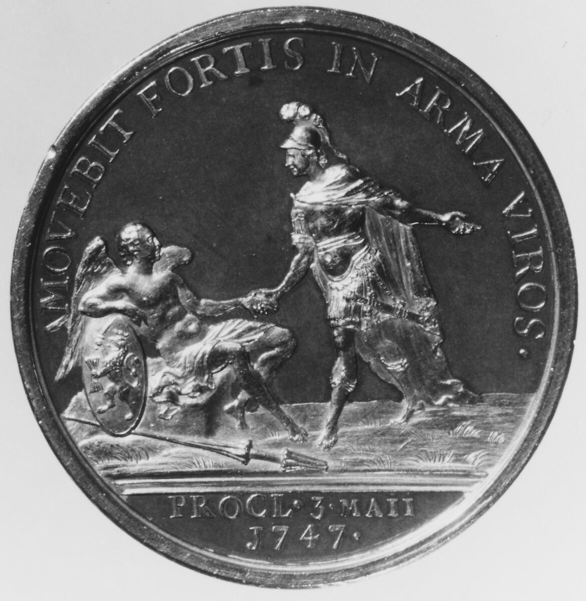 William IV, Prince Orange, Stadholder of The Netherlands, Medalist: Jean Dassier (Geneva 1676–1763 Geneva), Gilt bronze, lacquered ground, Swiss, Geneva