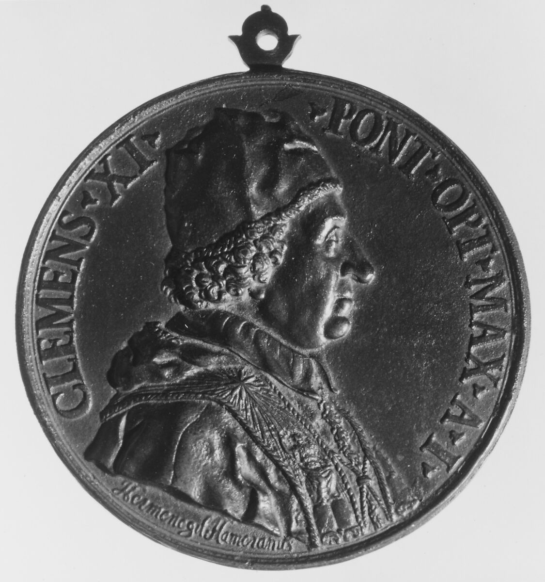 Pope Clement XI, Medalist: Ermenegildo Hamerani (Italian, Rome 1683–1756 Rome), Bronze, Italian, Rome 