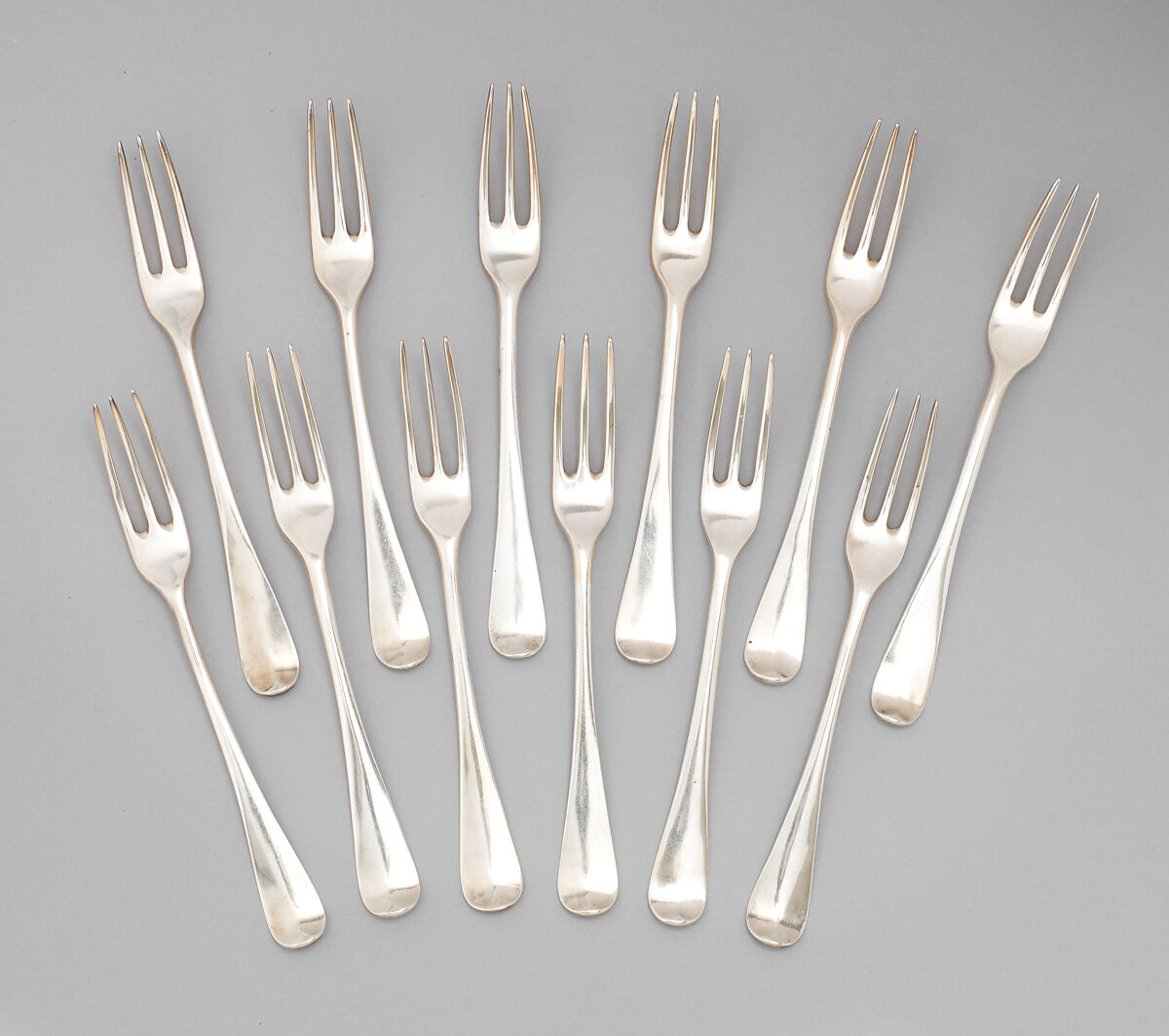 Dessert fork (one of twelve), John Linney, Silver, British, London