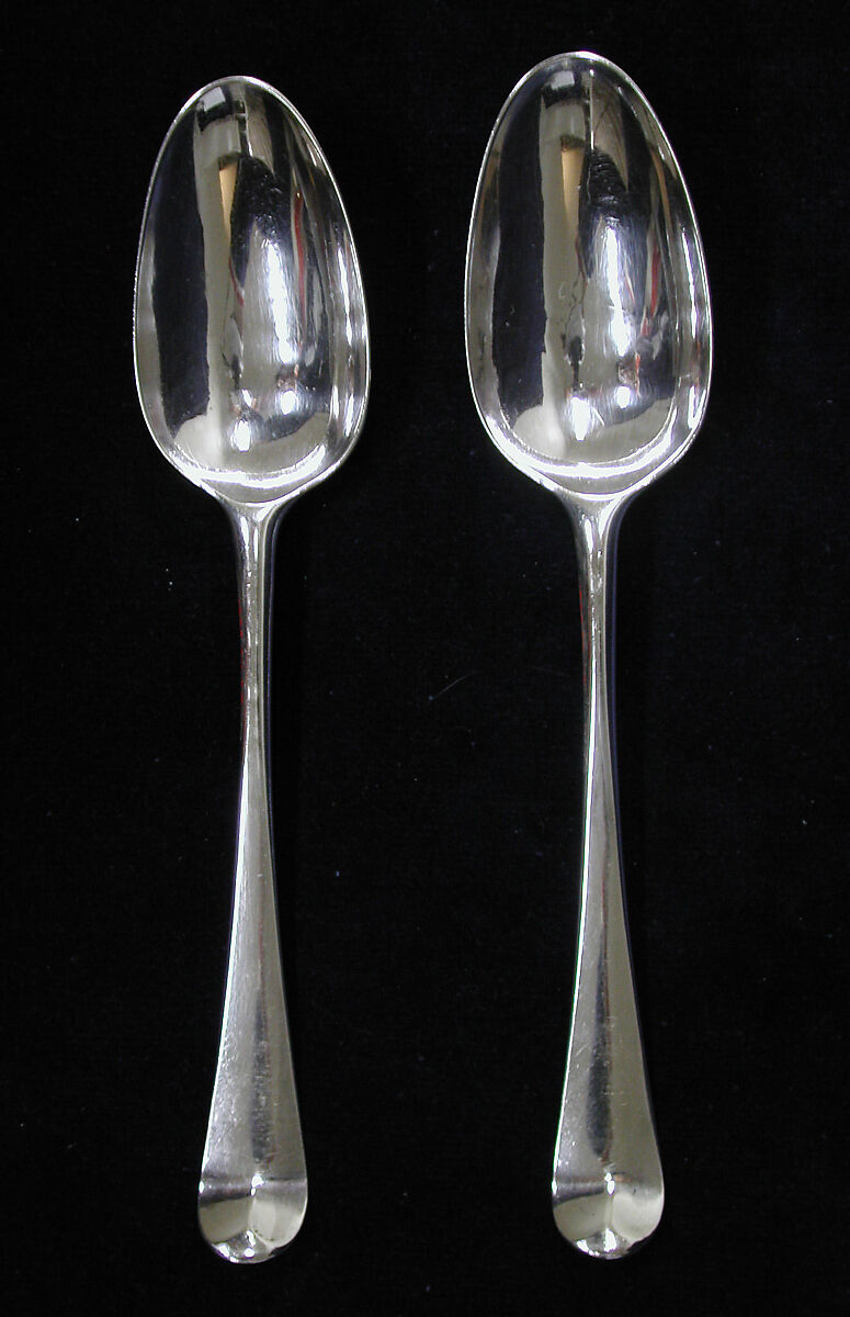 Two spoons, Probably by Elizabeth Tuite (entered 1768), Silver, British, London 