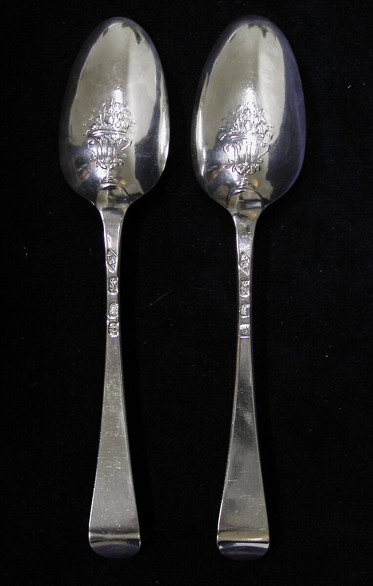 Two spoons, Probably by Elizabeth Tuite (entered 1768), Silver, British, London