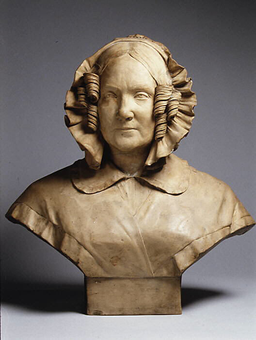 Woman in a Bonnet, Paul-Auguste-Sylvaire Bonnifay (French, Toulon 1814–1885 Toulon), Terracotta, French, Toulon 