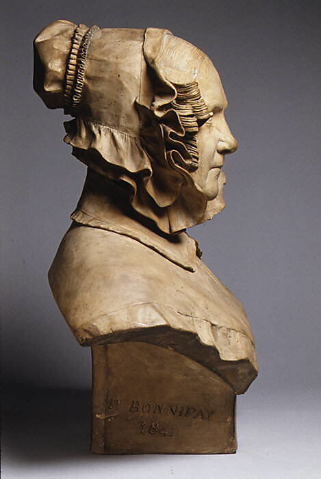 Woman in a Bonnet, Paul-Auguste-Sylvaire Bonnifay (French, Toulon 1814–1885 Toulon), Terracotta, French, Toulon