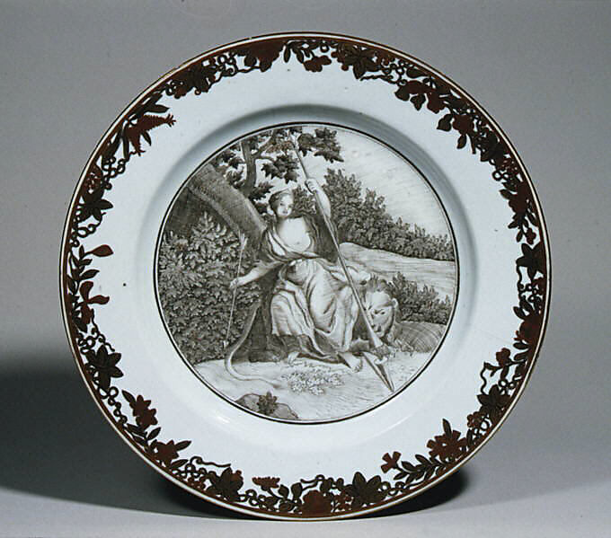 Soup plate, Hard-paste porcelain, Chinese, for Dutch market