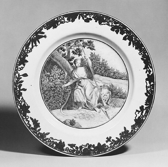 Soup plate, Hard-paste porcelain, Chinese, for Dutch market