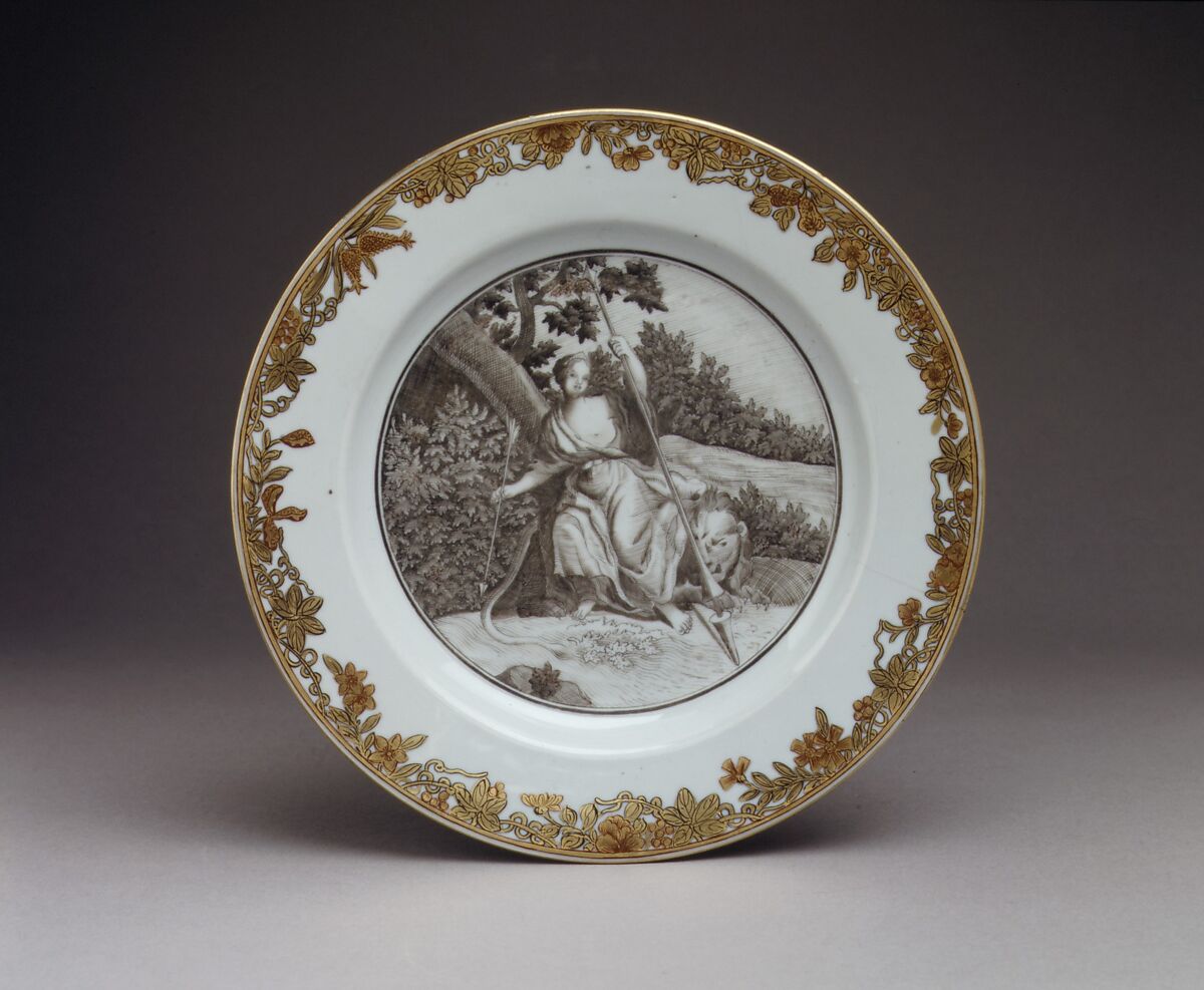 Soup plate, Hard-paste porcelain, Chinese, for Dutch market