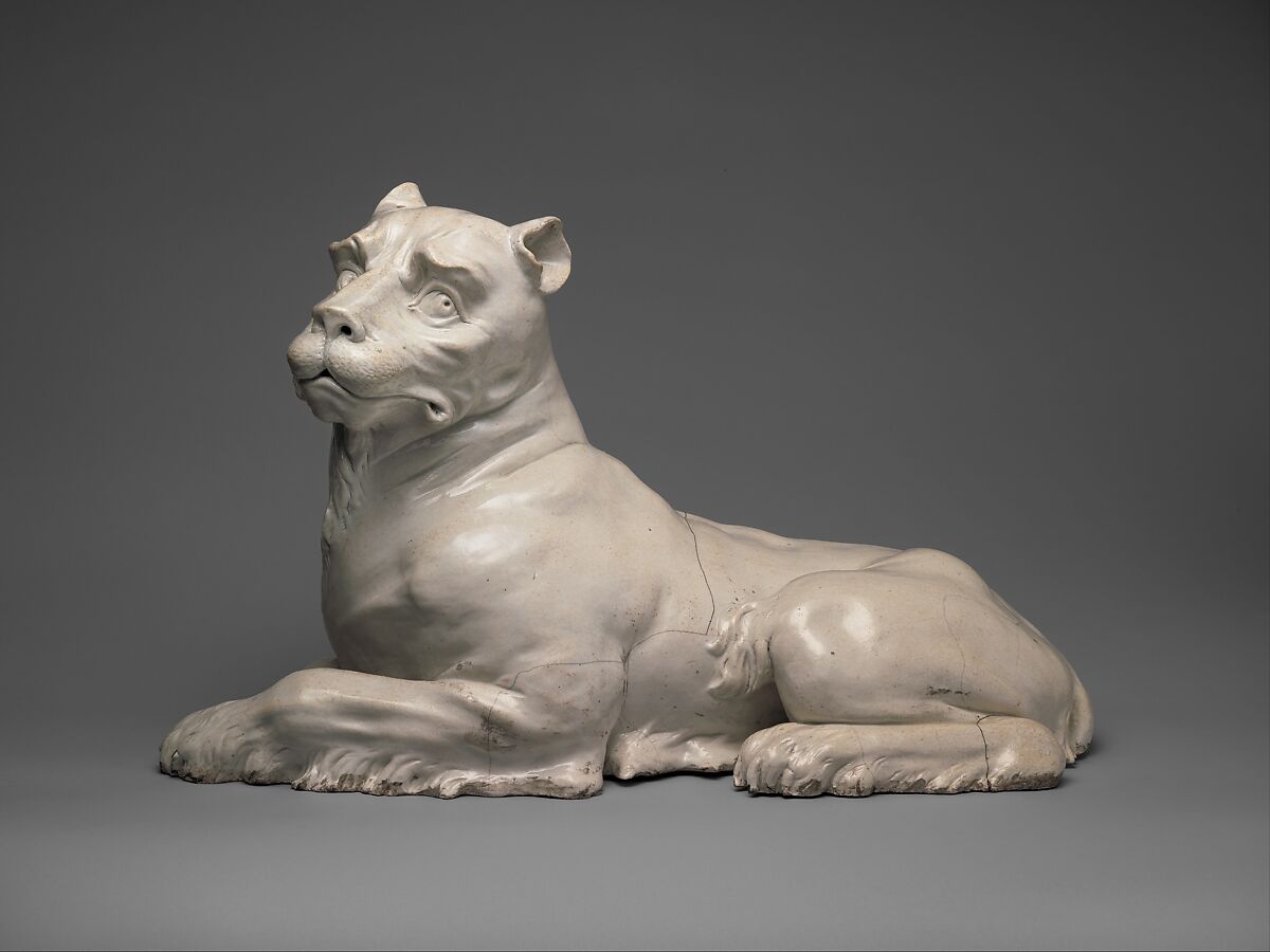 Lioness (one of a pair), Meissen Manufactory (German, 1710–present), Hard-paste porcelain, German, Meissen
