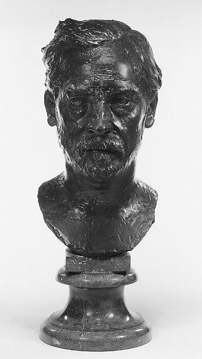 Louis Pasteur, Paul Dubois (French, Nogent-sur-Seine 1829–1905 Paris), Bronze, red marble socle, French 