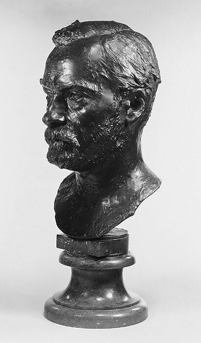 Louis Pasteur, Paul Dubois (French, Nogent-sur-Seine 1829–1905 Paris), Bronze, red marble socle, French
