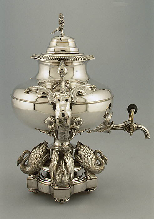 Tea urn, Silversmith P. B., Paris (active in 19th century), Silver plate, French, Paris