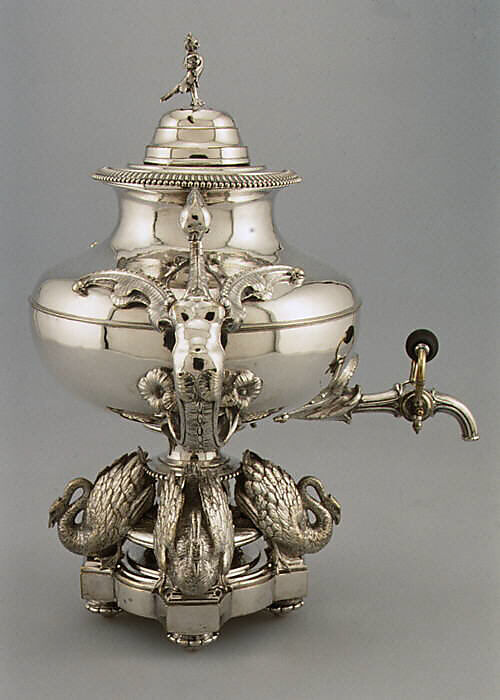 Tea urn, Silversmith P. B., Paris (active in 19th century), Silver plate, French, Paris 