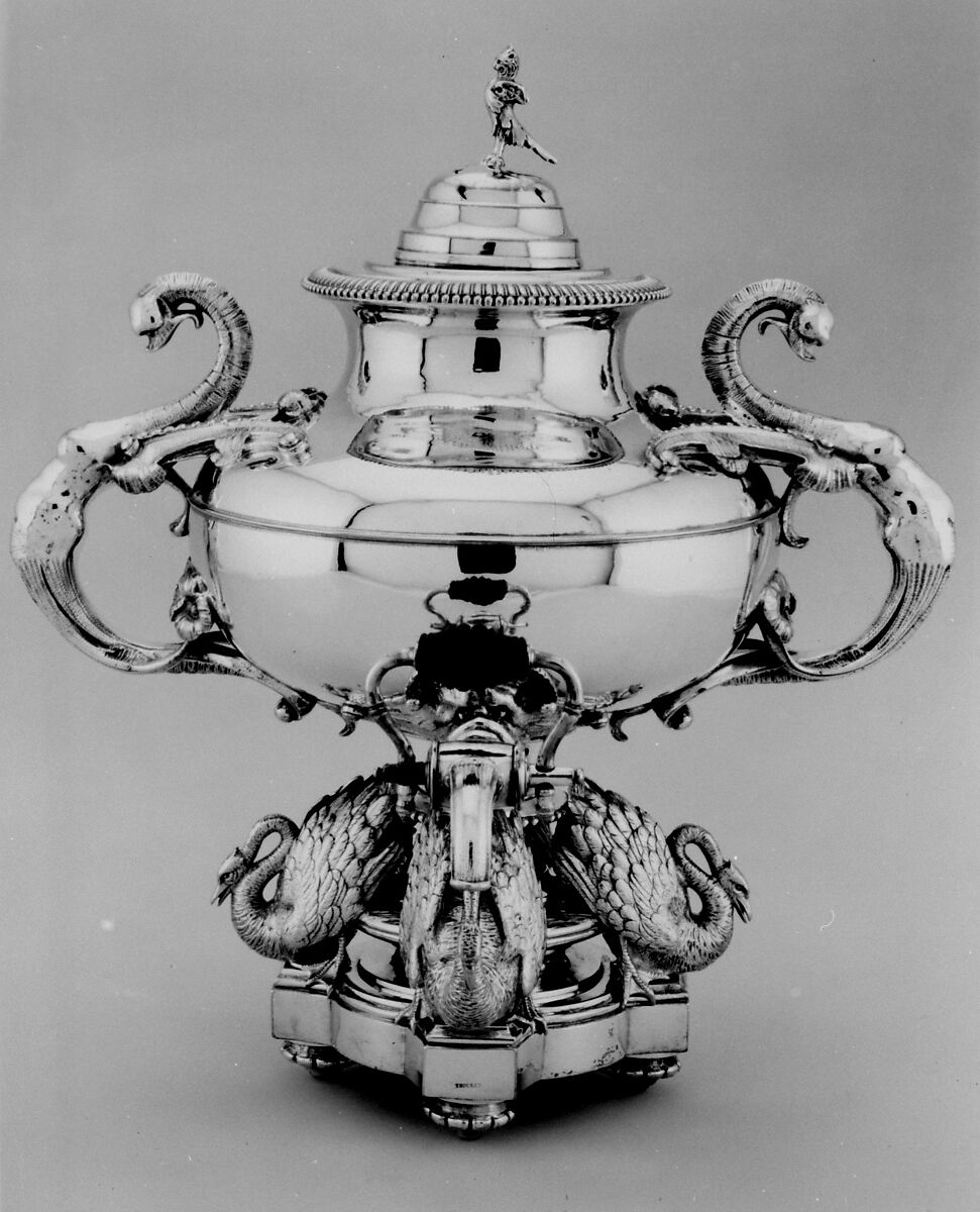Tea urn, Silversmith P. B., Paris (active in 19th century), Silver plate, French, Paris