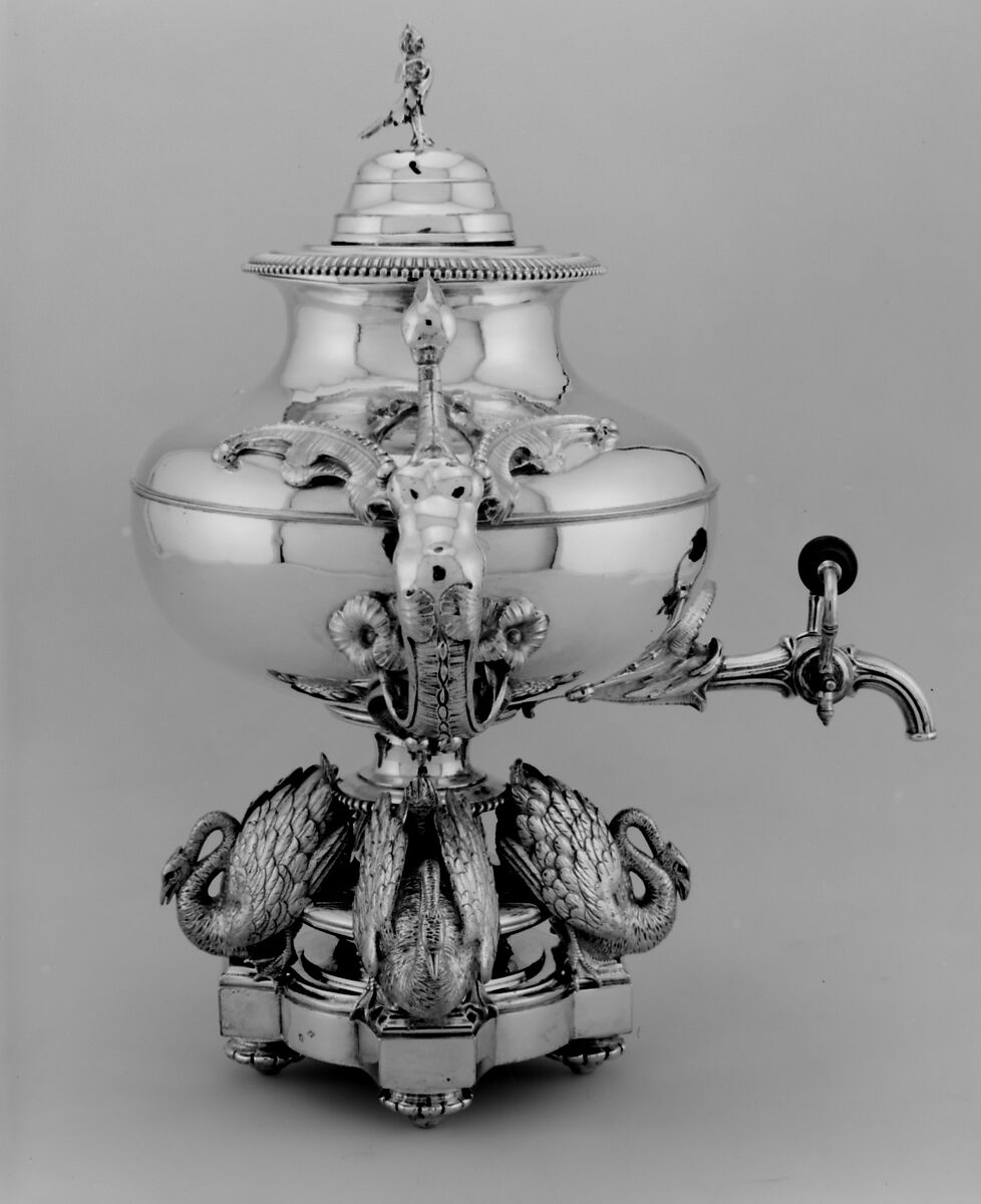 Tea urn, Silversmith P. B., Paris (active in 19th century), Silver plate, French, Paris