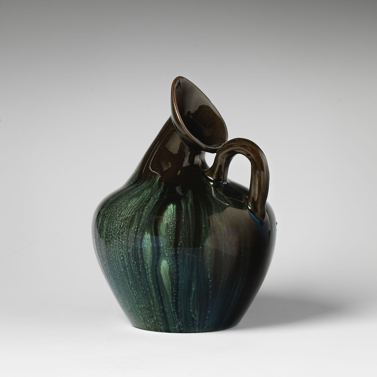 Pitcher, Linthorpe Pottery Works (British, 1879–1889), Earthenware, British, Linthorpe, Yorkshire 