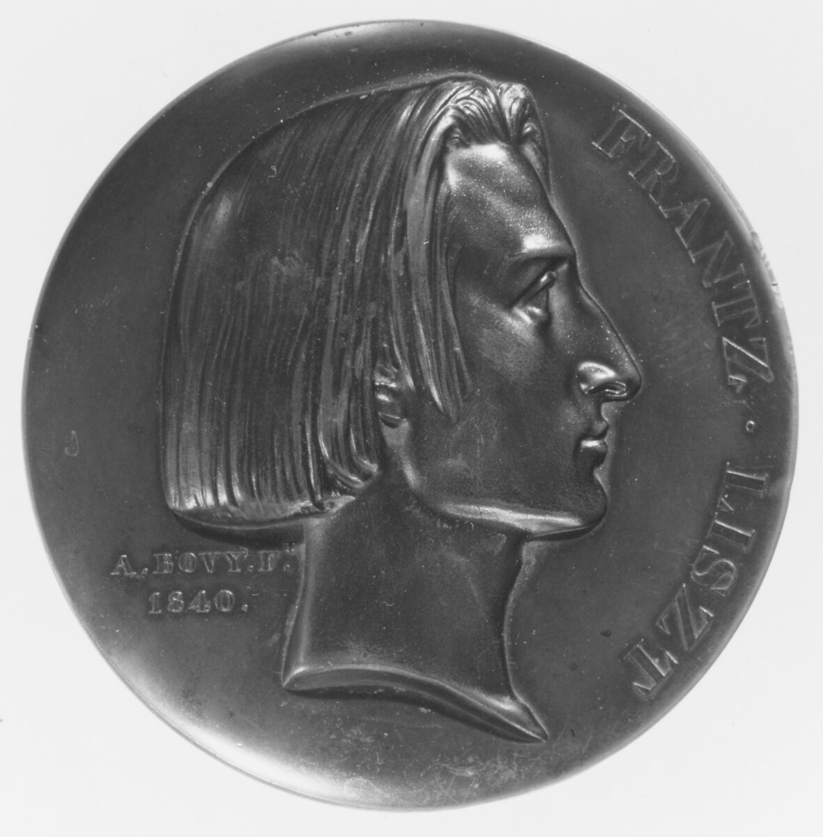 Frantz Liszt (1811–1866), Medalist: Jean-François-Antoine Bovy (French, 1795–1877), Bronze, struck, Swiss, Geneva 