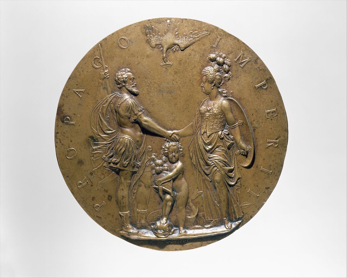 Henri IV, Marie de Médicis and the Dauphin, Guillaume Dupré (French, 1579–1640), Bronze, French, Paris 