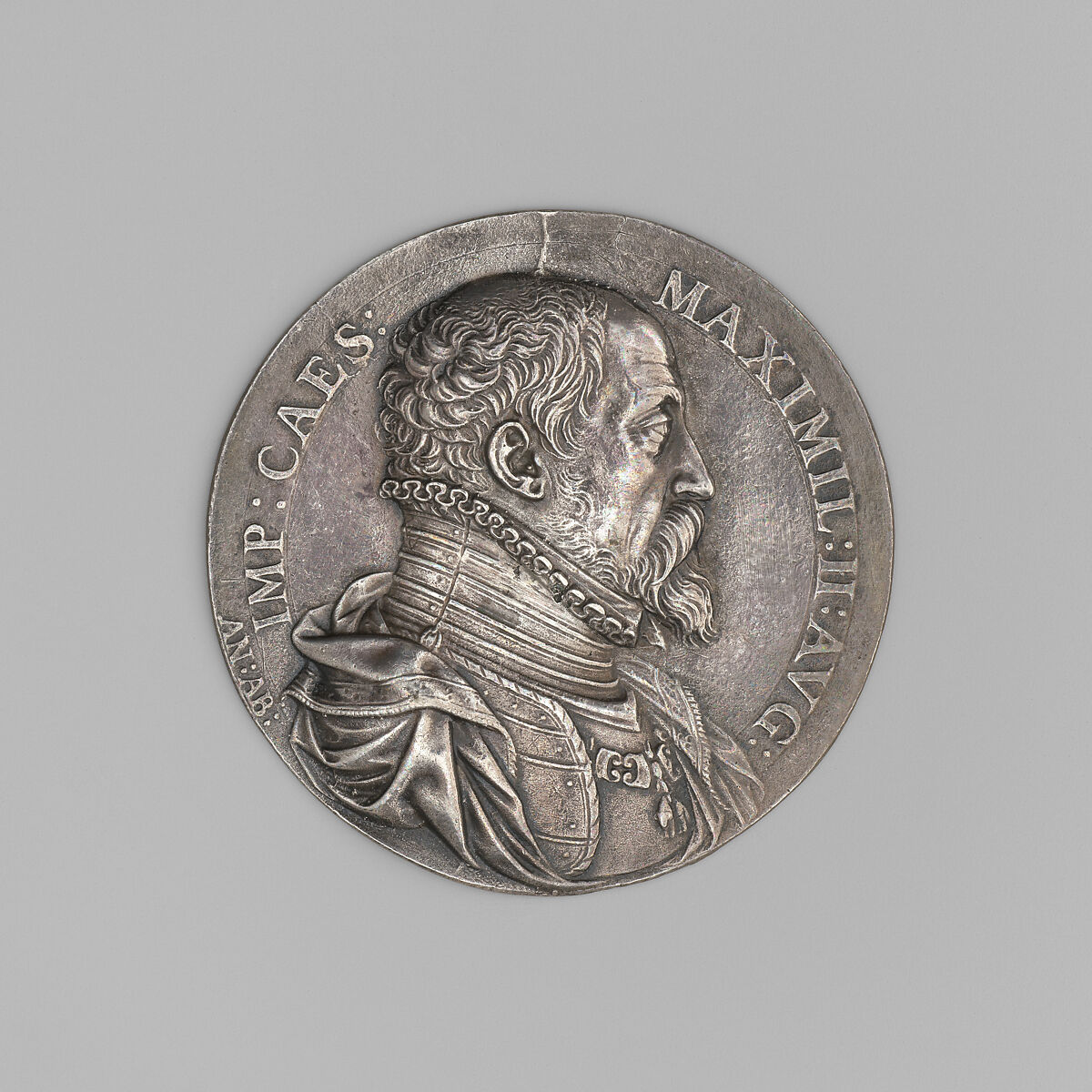 Maximillian II, Holy Roman Emperor (1527–1576), Medalist: Antonio Abondio (Italian, Trento 1538–1591 Vienna), Silver, Italian 