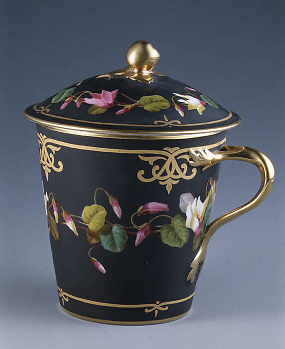 Cup with cover, Jean-Baptiste-Edouard Honoré (active ca. 1820–55), Hard-paste porcelain, French, Paris 