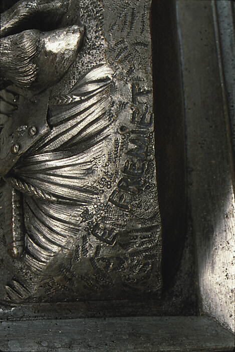 Cabinet, Designed by Jean Brandely (French, active 1855–67), Oak veneered with cedar, walnut, ebony and ivory; silvered-bronze mounts, French, Paris