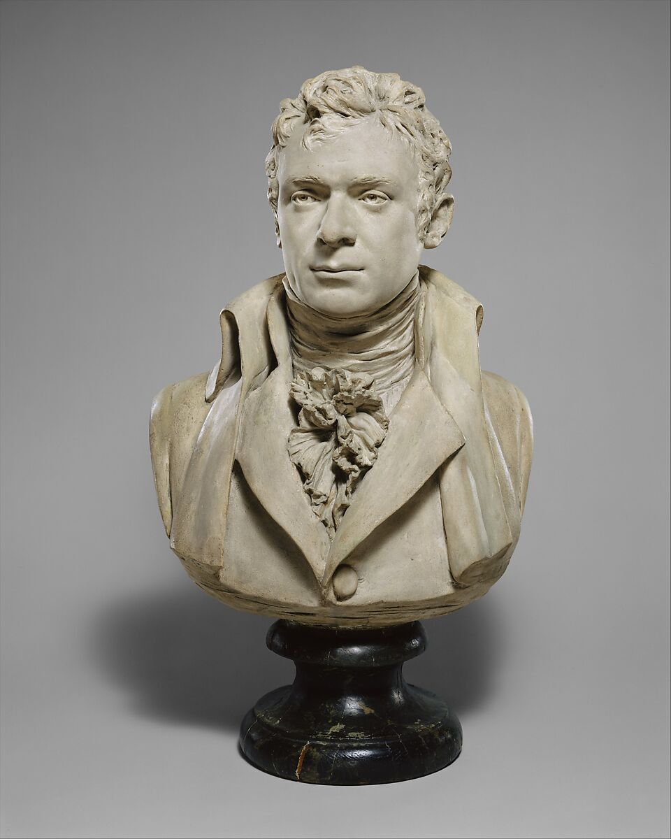 Robert Fulton (1765–1815), Jean Antoine Houdon (French, Versailles 1741–1828 Paris), Painted plaster, French, Paris 