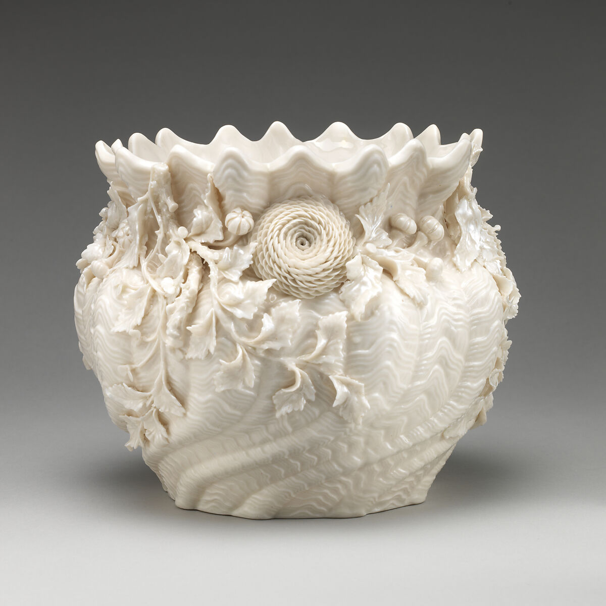 Urn (cachepot), Belleek (Irish, ca. 1858–present), Porcelain, Irish, Belleek