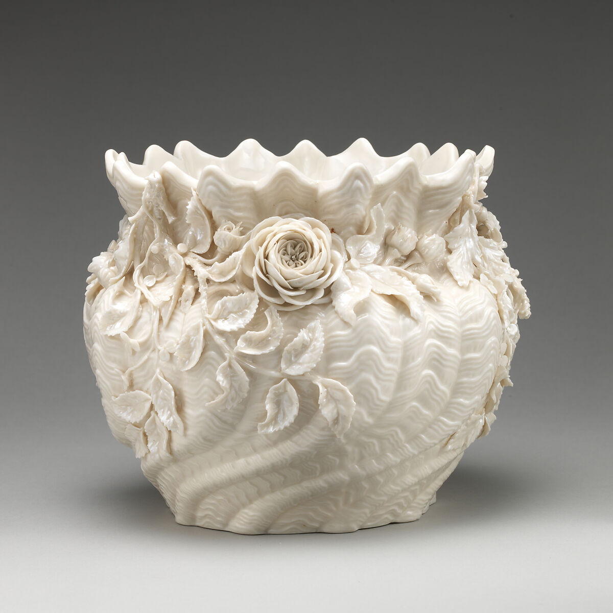 Urn (cachepot), Belleek (Irish, ca. 1858–present), Porcelain, Irish, Belleek