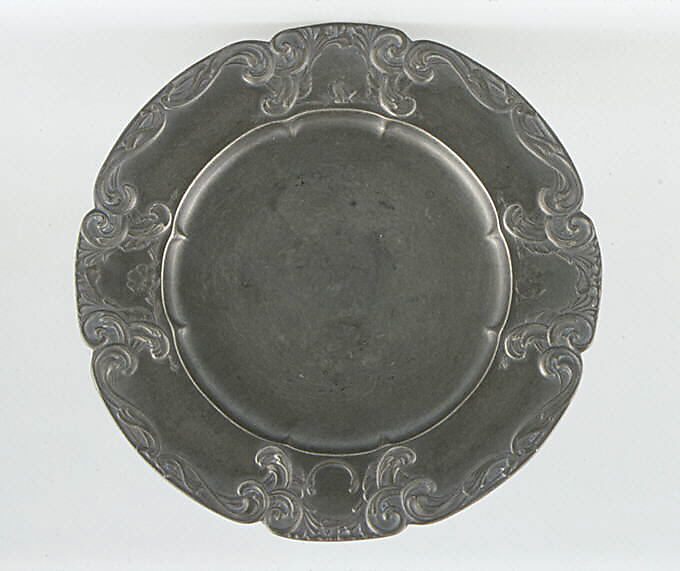 Dish, Engelbert Kayser (German, 1840–1911), Pewter, German