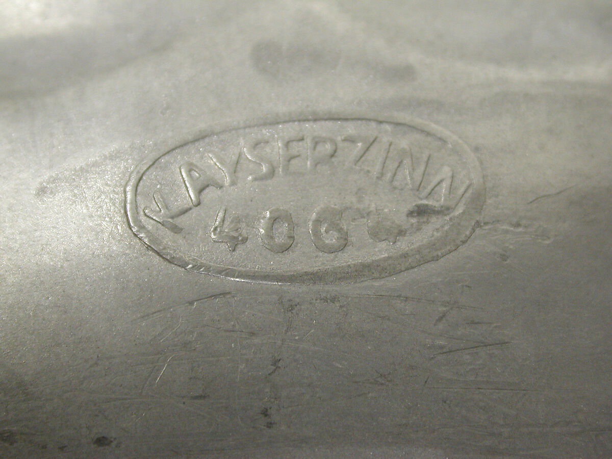 Dish, Engelbert Kayser (German, 1840–1911), Pewter, German