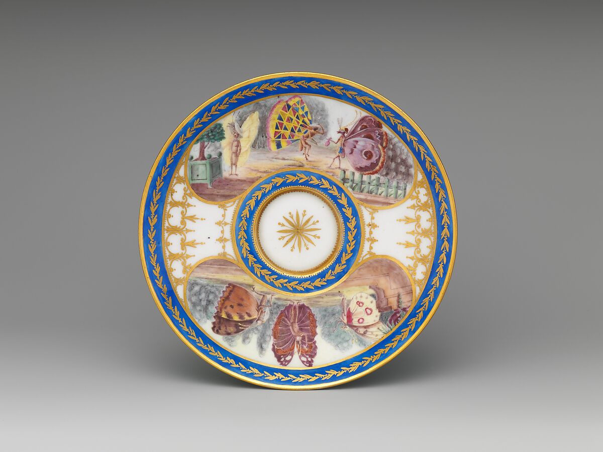 Cup (tasse à l'étrusque) and saucer, Sèvres Manufactory (French, 1740–present), Soft-paste porcelain, French, Sèvres