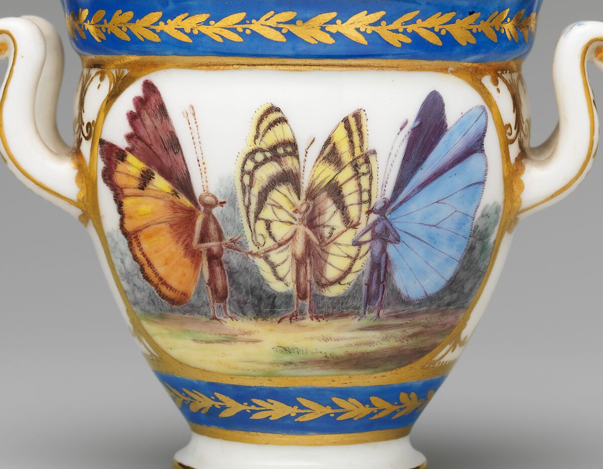 Cup (tasse à l'étrusque) and saucer, Sèvres Manufactory (French, 1740–present), Soft-paste porcelain, French, Sèvres