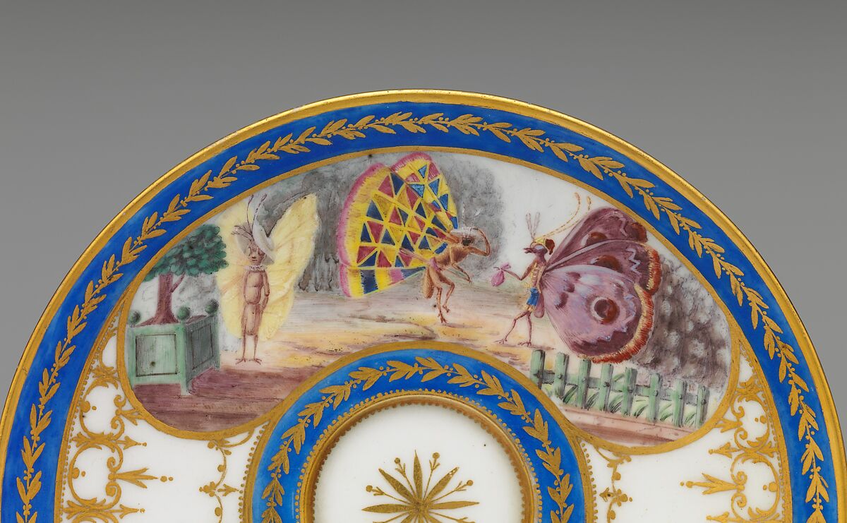 Cup (tasse à l'étrusque) and saucer, Sèvres Manufactory (French, 1740–present), Soft-paste porcelain, French, Sèvres