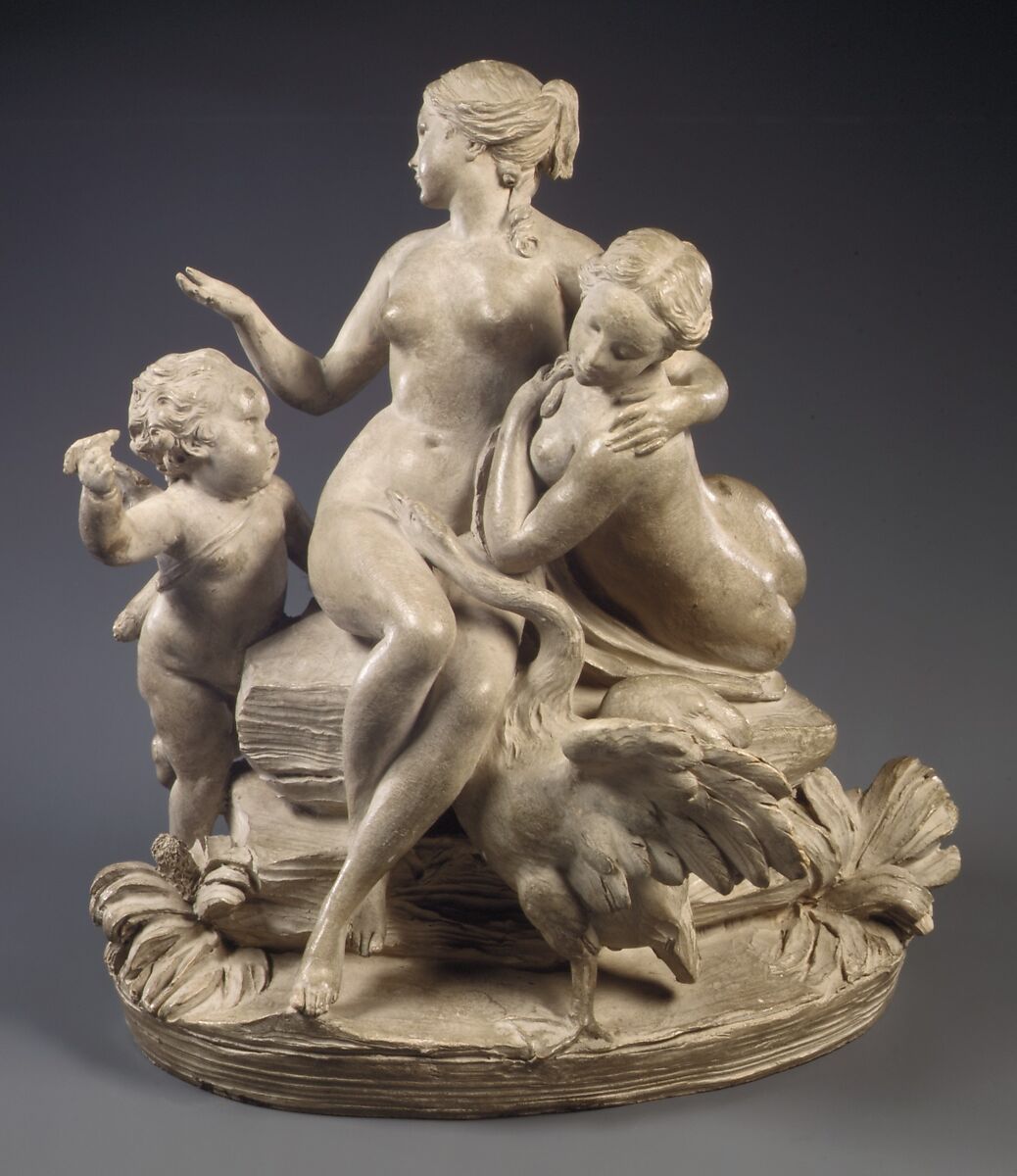 Based on a composition by Etienne-Maurice Falconet, Leda and the Swan, French