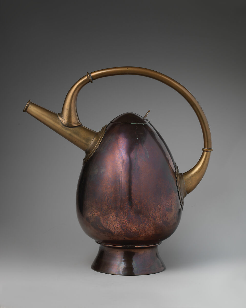 Kettle, Design attributed to Christopher Dresser (British, Glasgow, Scotland 1834–1904 Mulhouse), Copper, brass, British, London