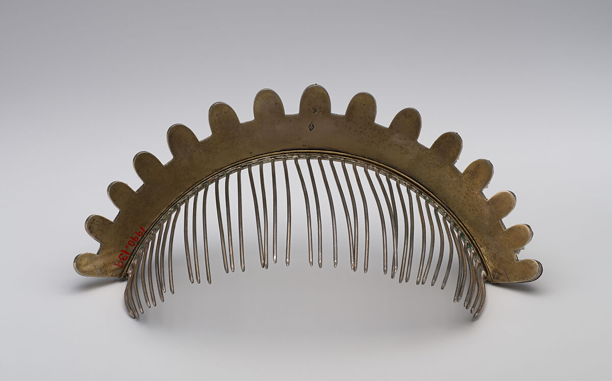 Diadem, E.A., Silver gilt, seed pearls, French, Paris