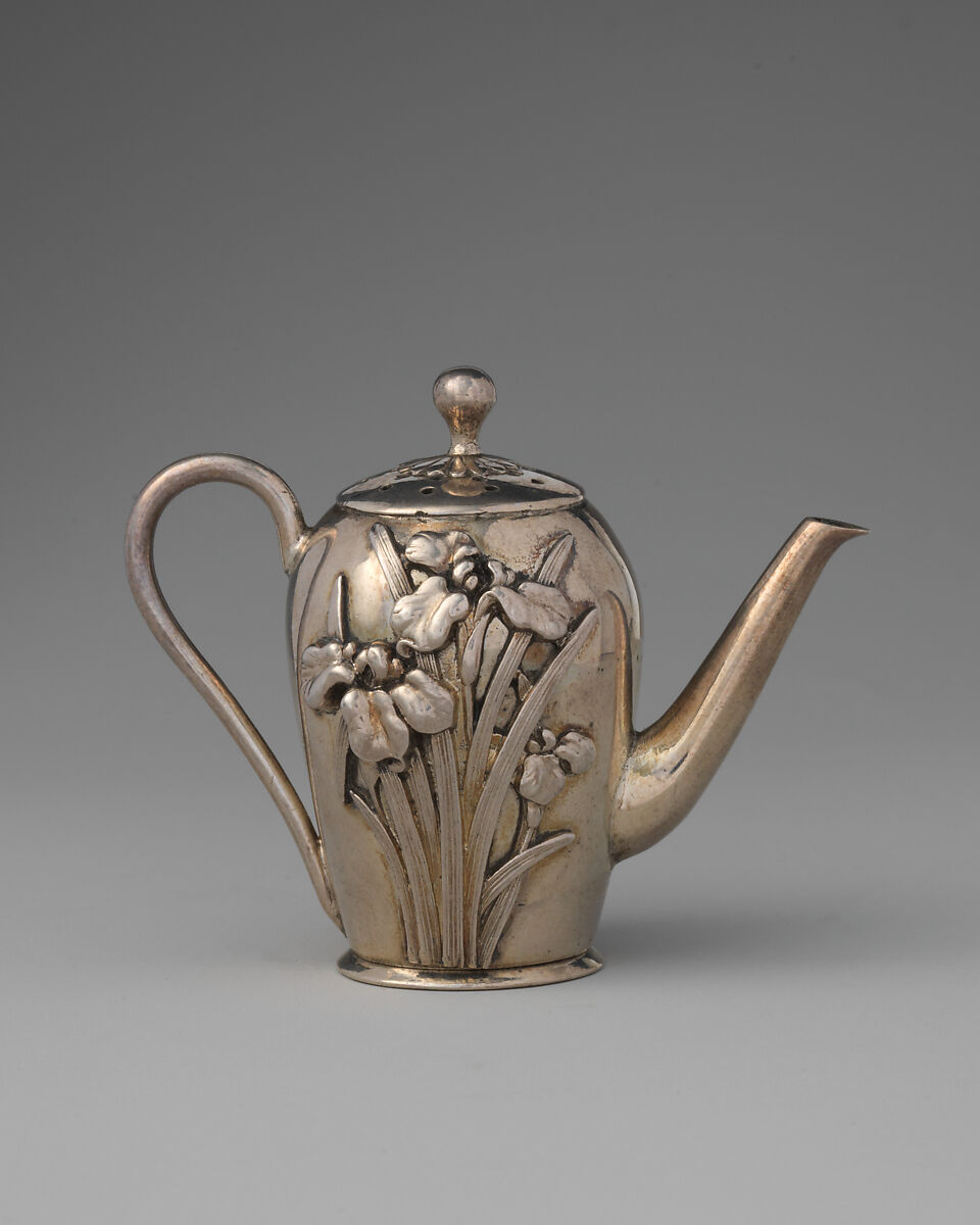 Salt in the form of a coffee pot, Silver, Japanese, Yokohama or Tokyo, for European market
