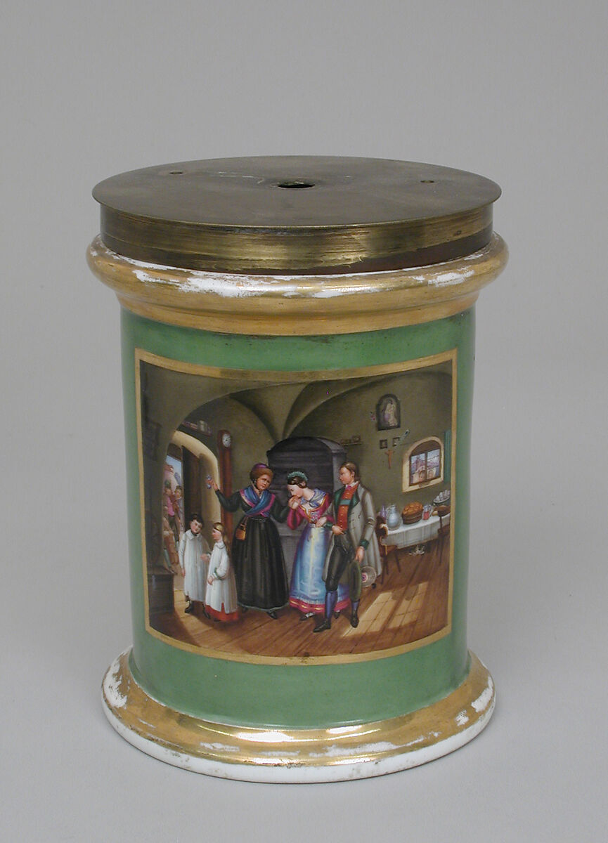 Cylindrical jar, Hard-paste porcelain, Austrian 