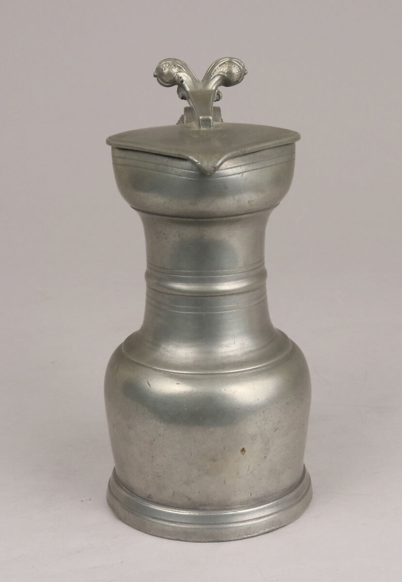 Pitcher, Pierre-André Utin (1688–1771), Pewter, Swiss, Vevey