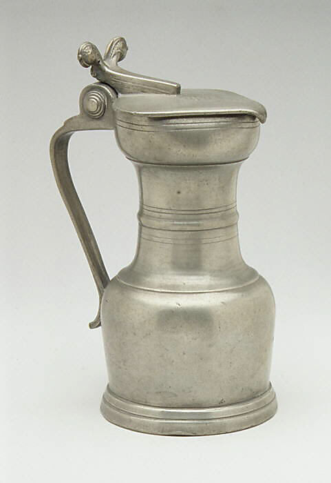 Pitcher, Pierre-André Utin (1688–1771), Pewter, Swiss, Vevey 