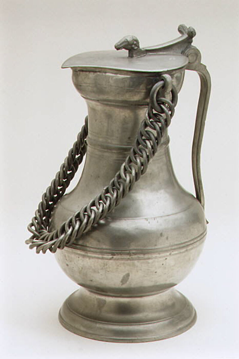 Flagon, Probably by Pier Antoin Simaval (recorded working ca. 1750), Pewter, Swiss, Wallis 