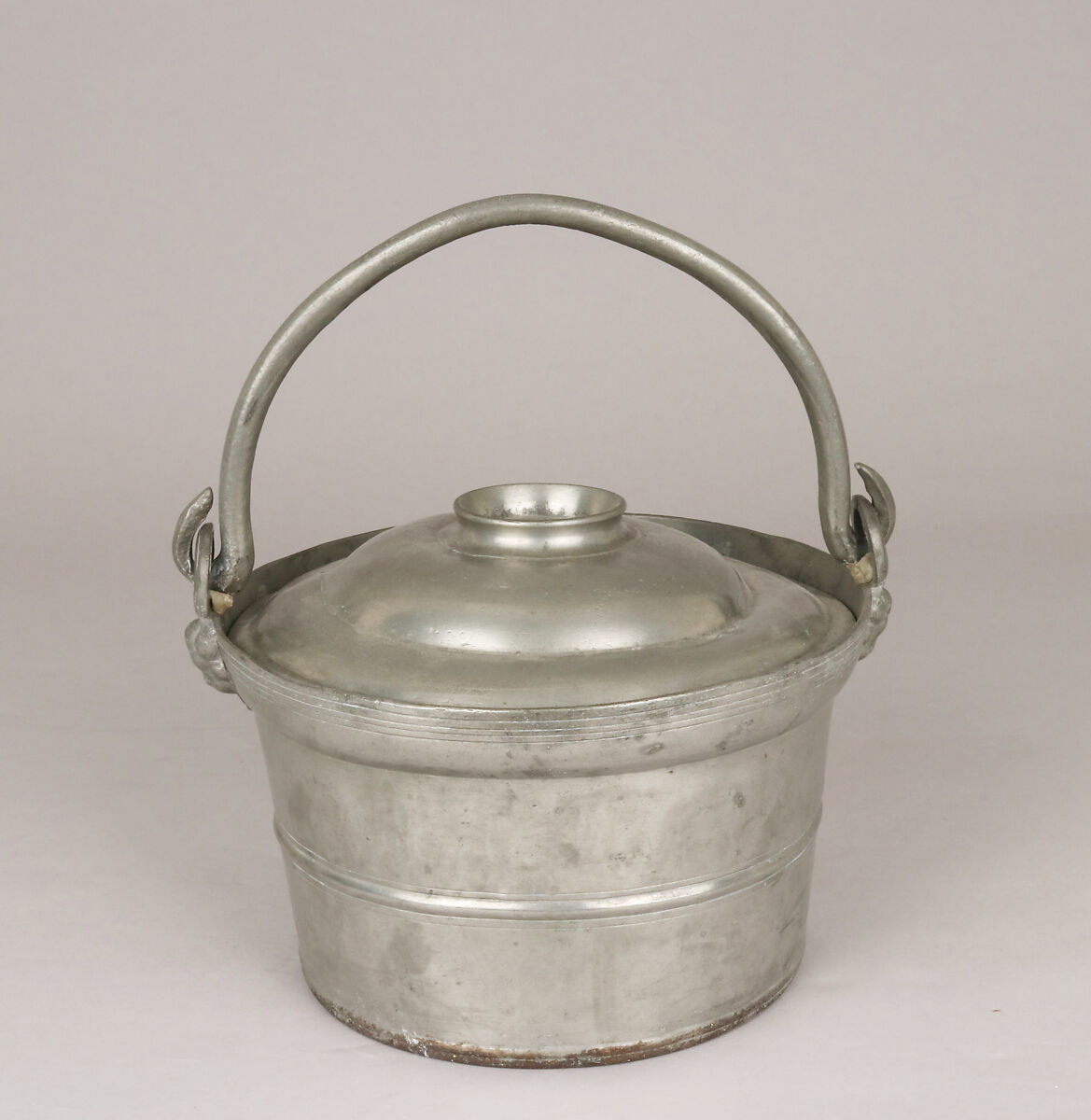 Dinner pail with cover (Porte-dîner), Bouvier Family, Pewter, French, Clamecy 