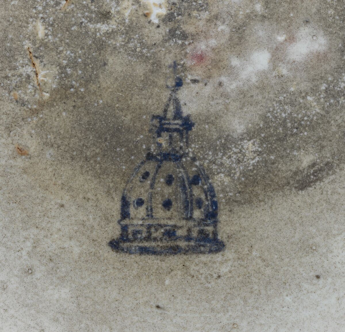 Dish with stenciled decoration, Doccia Porcelain Manufactory (Italian, 1737–1896), Hard-paste porcelain painted with cobalt blue under transparent glaze, Italian, Florence