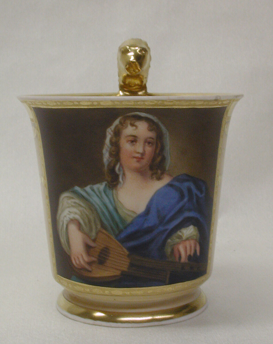 Cup and saucer, Vienna, Hard-paste porcelain, gilt, Austrian, Vienna