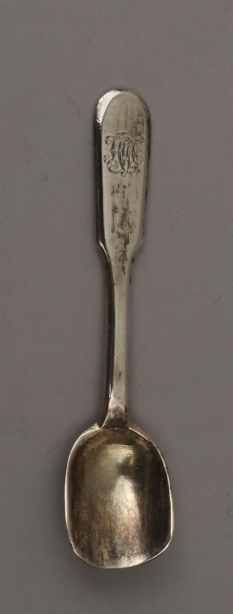 Salt spoon, M. B., Silver, Russian, St. Petersburg 