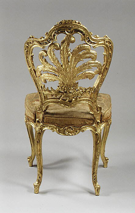 Side chair (one of a pair), Gilt wood, German